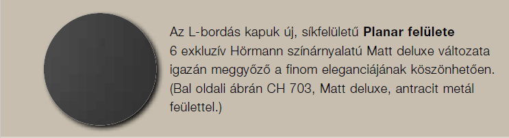 Hörmann planar garázskapu felület